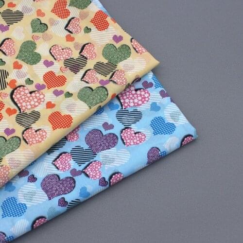 50cm * 145cm / piece, Love Printing Cotton Cloth, Skirt, Shirt, Scarf, Curtain, Tablecloth, Doll Fabric, DIY Handmade Materials