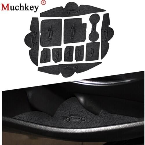PU Leather Car Anti Slip Mat For KIA K3 2012 To 2015 Non-Slip Covers Interior Door Mats Cup Pad Door Groove Mat 12 pcs