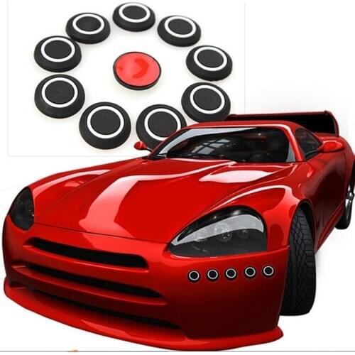 JX-LCLYL 10pcs Car Body Bumper Anti Scratch Dummy Sonar Cap Guard Protector Black
