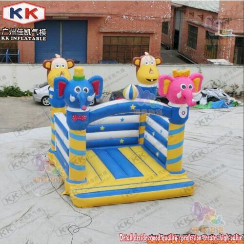 Commercial Rental elephant & monkey animal inflatable bouncer