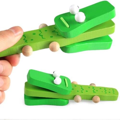 Cute Castanets Musical Instrument Toys Kids Wooden Toys Clapper Handle Baby Development Music Educational Toys For Children Gift