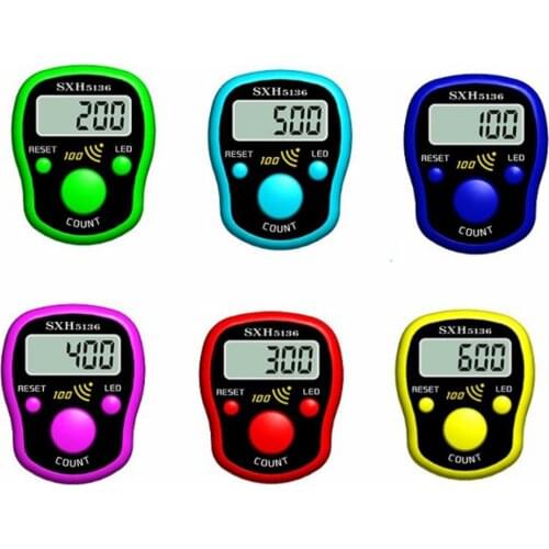 Mini Stitch Marker Row Finger Counter LCD Electric Digital Display with LED Light For Buddha Pray Sewing Knitting Weave Tool