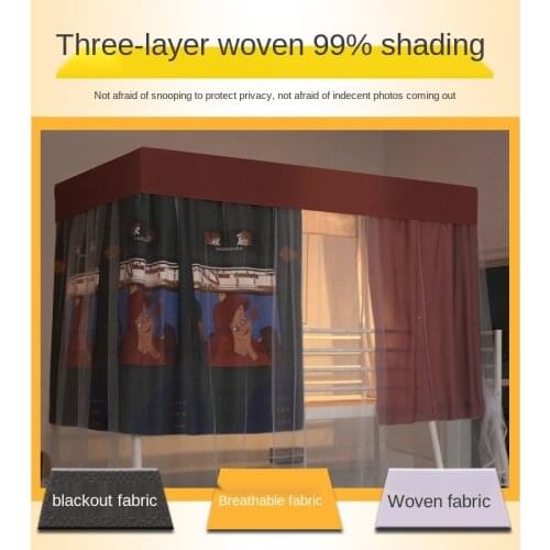 Student Dormitory Mosquito Nets Fully Enclosed Light Blocking Bed Curtains Integrated with Bracket Bunk Bunk