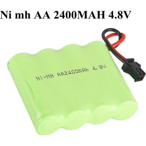 2pcs 4.8V 2400mAh Ni-MH Battery SM JST with 5 In 1 Charger 2.4v 12v for Remote Control Toys Rc Lighting Electric Tool AA Group