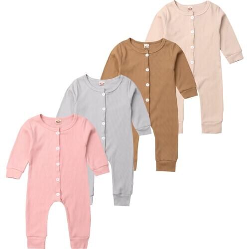New Toddler Baby Kid Girl Boy Long Sleeve Bodysuit Jumpsuit Outfit Autumn Clothes
