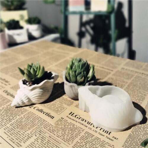 New Silicone Planter Molds Concrete Plaster Pot Molds Resin Conch Container Molds Jewelry Tray Molds DIY Flower Pot molds