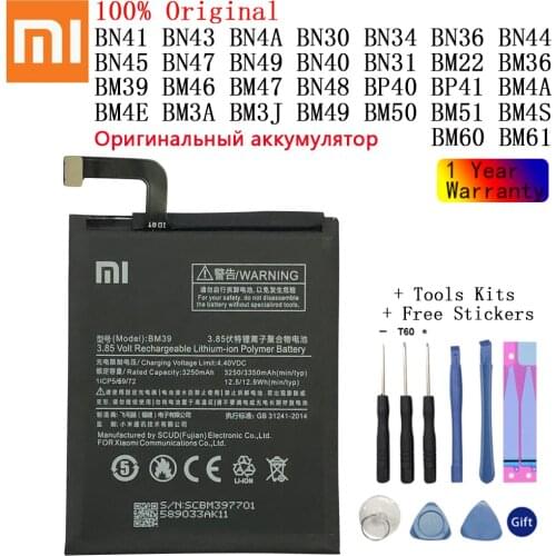 Xiao Mi Original Phone Battery For Xiaomi Redmi Note 4 4X 4A 5A 6 6A 7 3 Pro 3S 3X Mi 5 6 4S Mi 2 5S Plus Replacement batteries