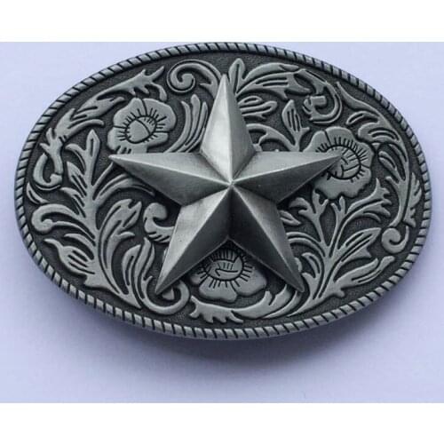 Oval Vintage Floral Flower With Star Belt Buckle SW-BY853 suitable for 4cm wideth belt with continous stock