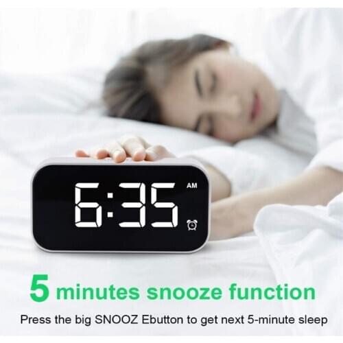 Full-screen LED Fashion Alarm Clock Touch Snooze Alarm Clock USB Brightness Adjustable Large Digital Alarm Clock For Home Office