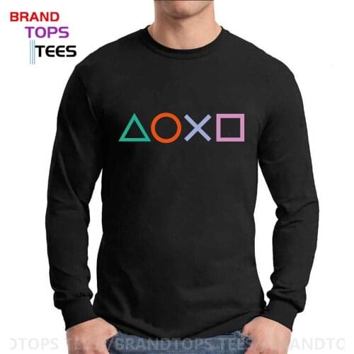 PS1 PS2 PS3 PS4 PS5 Gamer Long Sleeve Cotton Tees Vintage PS Logo T shirts Xbox Game Play Station Streetwear Mens Tshirt
