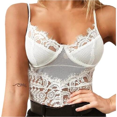 Sexy Lace Bodysuit for Women Lingerie Bodysuit Camisole See Through Exotic Teddies Fishnet Thong Bodysuits One Piece Lingerie