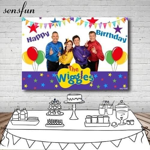 Sensfun The Wiggles Theme Birthday Party Backdrops For Photo Studio Bunting Balloons Kids Photography Backgrounds Custom