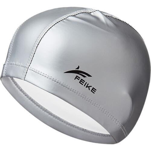 Men Women Adults Elastic Waterproof PU Fabric Swim Cap Sports Swim Pool Hat Swimming Caps Long Hair Ears Protection Hat