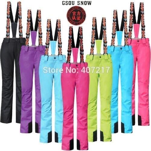 Womens One-Piece Bib Ski Pants Female Autumn Winter Waterproof 10K Snowboarding Riding Suspender Snow Trousers Onesie Overalls