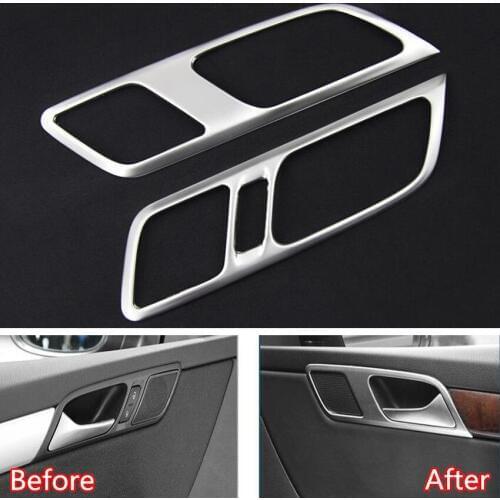 YAQUICKA 2Pcs/set Stainless Steel Car Interior Door Handle Frame Trim Styling Sticker For Volkswagen Sharan 2013 2014 2015 2016