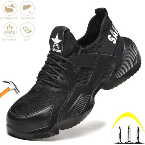 Safety Shoes Mens Steel Toe Cap Puncture-Proof Anti-smash Work Boots Indestructible Working Footwear Protect Comfor Sneakers