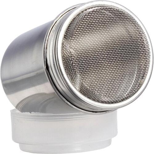 Stainless Steel Chocolate Shaker Icing Flour Cocoa Sugar Cappuccino Sifter + Lid