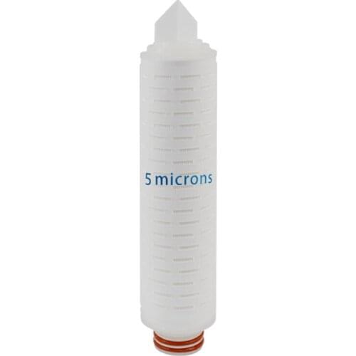 10" Pleated Membrane Filter Cartridges 5 Microns, 222 O'Ring Design&Bayonet, Polypropylene micro fiber media, Compatible Parker