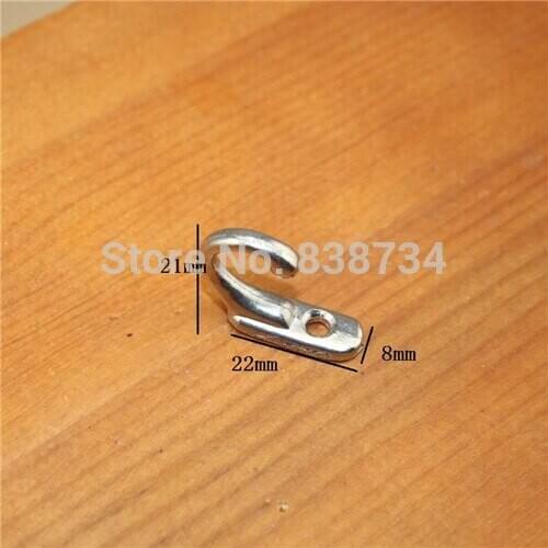 100pcs 8*22*21mm zinc alloy nickel plated silver color mini metal single hook