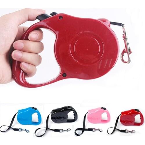 16.5FT (5M) Automatic Dog Leads Retractable Pet Leash Nylon Traction Rope Chain Harness Dog Collar for Medium Large Dogs