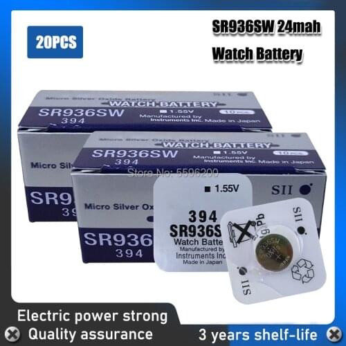 20pc FOR SEIZAIKEN 100% Original 394 SR936SW 936A LR45 L936 AG9 1.55V Silver Oxide Button Cell Coin Battery MADE IN JAPAN