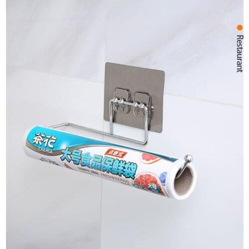 27cm Kitchen Rag Paper Storage Rack Holder Hanger Tissue Roll Towel Rack Bathroom Toilet Sink Door Hanging Hook Stainless Steel