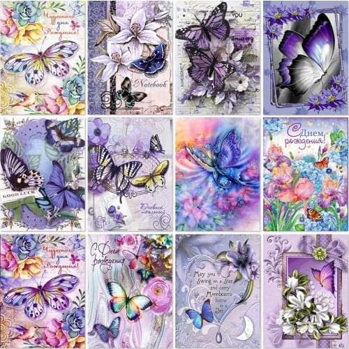 5D Diamond Painting Butterfly Picture Rhinestones Diamond Embroidery Text Cartoon Cross Stitch Rhinestone Mosaic Kits Home Decor