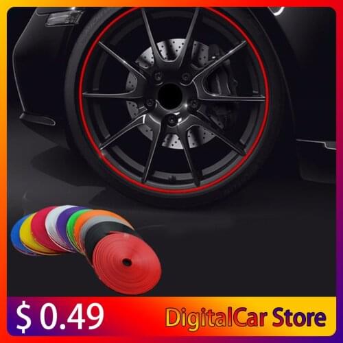 8M/Roll Car Wheel Rims Protector Decor Strip Rubber Moulding Rimblades Car Vehicle Rim Sticker Color Tire Guard Line Styling