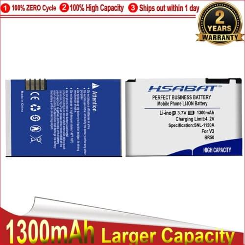 HSABAT Battery for 1300mAh BR50 Motorola RAZR V3 V3c V3E V3m V3T V3Z V3i V3IM PEBL U6 Prolife 300 500