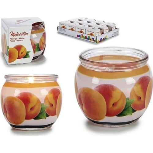 Scented Candle Peach Orange Glass Wax Crystal