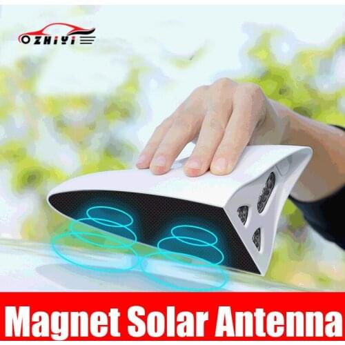 Car Solar Shark Fin Waterproof Signal Antenna LED Roof Decoration Anti-collision Warning Antenna Lamp for All Cars Accessories