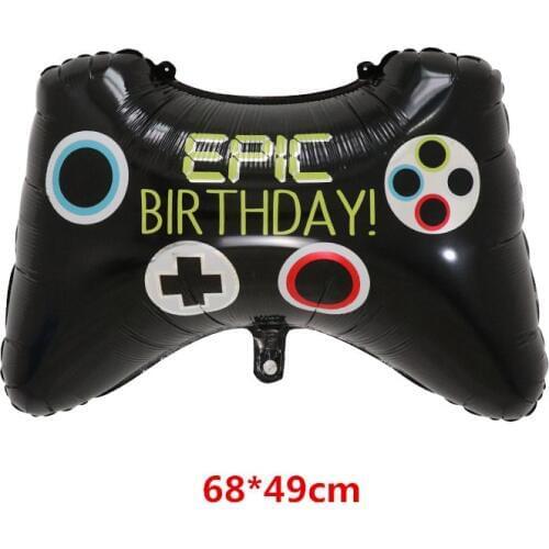 Big Black Gamepad Boy Inflate Toys Video Game GAME ON Foil Balloon Happy Birthday Decoration Game Match Props Gaming Tool Ball