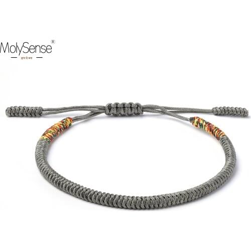 MolySense Tibetan Buddhist Love Lucky Charm Tibetan Bracelets & Bangles For Women Men Handmade Knots Rope buddha Bracelet