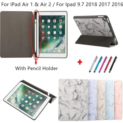 Tablet Case For iPad 9.7 2018 Case 6th 5th Gen Funda With Pencil Holder Tablet For iPad 9.7 2017 Case Air 2 1 Cover Etui Pen