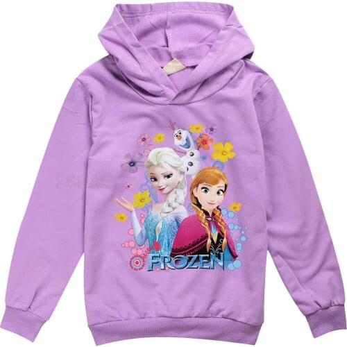 Disney Frozen Princess Elsa Kids Baby Girls Hoodies Cartoon Kids Sweatshirt Baby Long Sleeve T-shirt Tops Sport Shirt Sweater