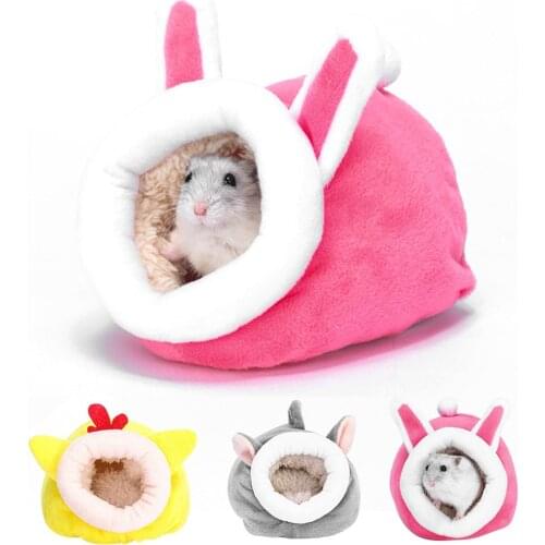 Hamster House Small Animals Pet Plush Nest Winter Warm Bed For Guinea Pig Rodent Rat Rabbit Hedgehog for Hamster Accessories