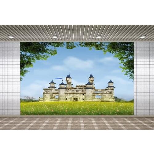 Lyavshi Summer Castle Grass Green White Wedding Party Baby Shower Backdrop Photo Background Custom Photography Studio