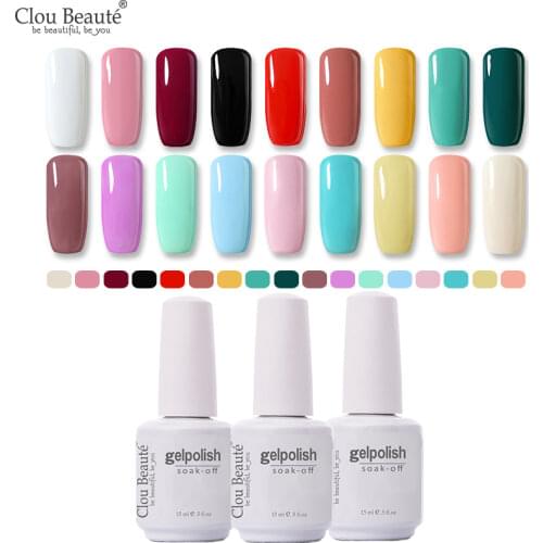 Clou Beaute Nail Art Design Gel Polish UV LED Semi Permanent Varnish Nail Polish Soak Off White Gel Colors Gel Nail Polish 15ml