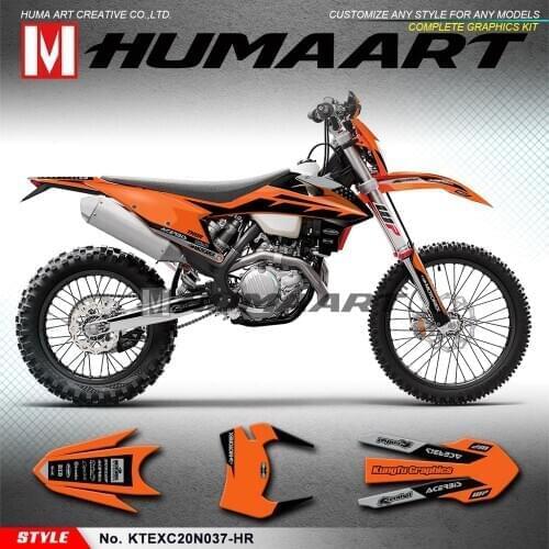 HUMAART Full Wraps Decal Sticker for EXC EXC-F XC-W XCF-W 150 300 500 SX SXF XC-F 125 250 350 450 2019 2020 2021