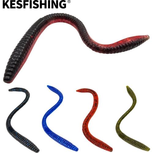 KESFISHING Worm Lure Trick Worm 160mm 6pcs Pike Lures Plastic Bait Carp Fishing Feeder Spinner Bait Sea Fishing Lure PVA