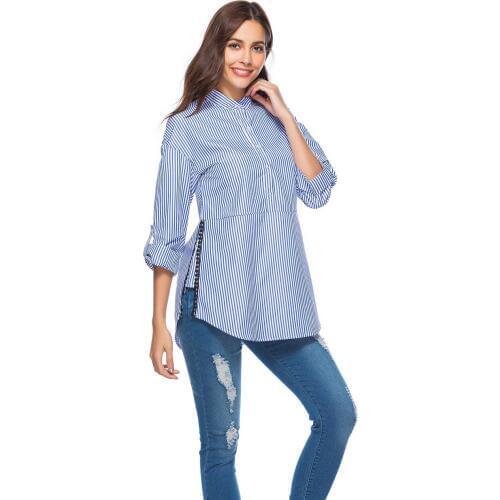 Женские рубашки в полоску Kez Keer China At AliExpress