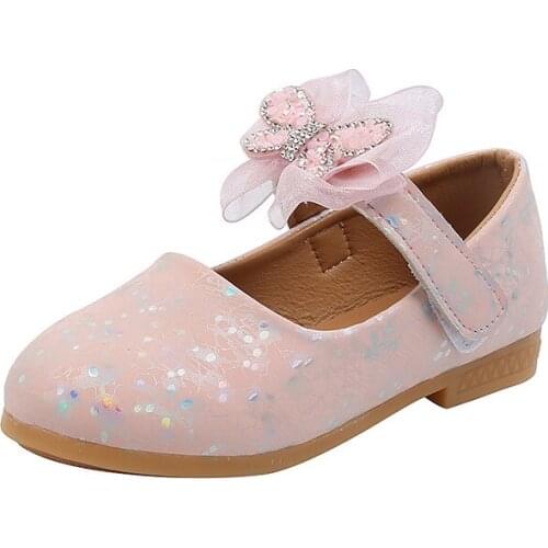 Girls' Leather Shoes 2021 Spring and Autumn Girls New Bow Princess Single Shoes Childrens Performance Dance Shoes Kids Flats
