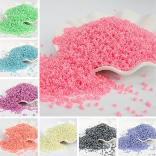 500pcs/lot 3MM Candy Cream Color Round Hole Beads Czech Glass Sand Beads For Kids Handmade Jewelry Making DIY Accessories