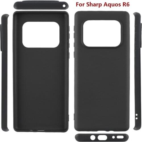 Matte Black Silicone Case Shell For Sharp Aquos R6 Phone Anti-knock Shockproof Protective Case High Quality Soft TPU Back Cover