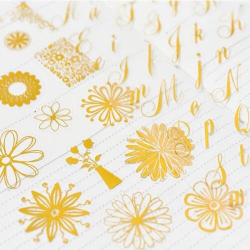 Cute Stickers Letter Postmark Greetings Decorative PET Golden Stickers Scrapbooking Stick Label Diary Stationery Album Stickers