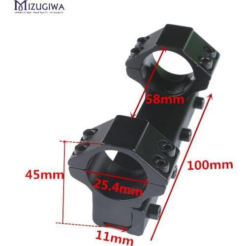 Mizugiwa One Piece 25.4mm 1 inch Low Profile Flat-top Rifle Scope Mount Ring with 11mm Rail Pistol Airsoft Hunting