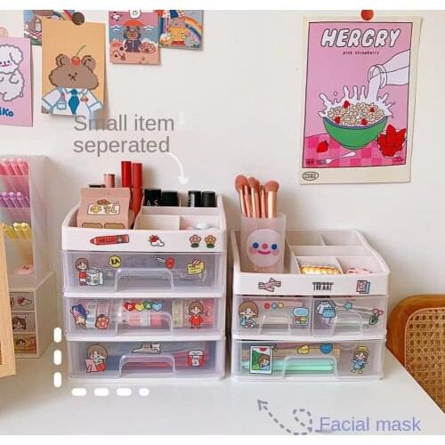 Desktop Organizer Storage Shelf Rack for Kitchen Makeup Organizer Office Storage Wardrobe Cabinet Holder Plastic