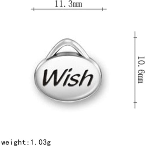 New 2021 Inspirational Charms Word Engraved Success Inspire Dream Wish Engraved Message Charms For Jewelry Making