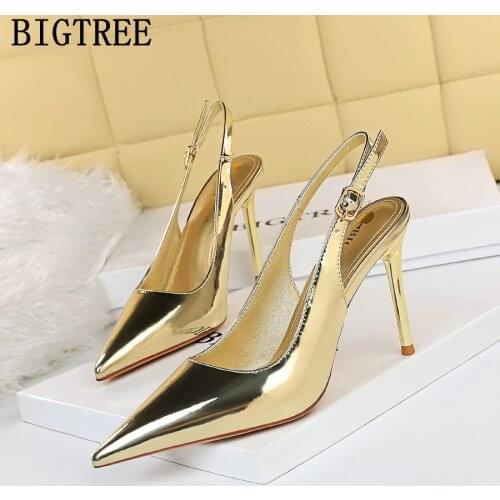 Valentine Shoes Luxury Heels Slingback Party Shoes For Women Sexy High Heels Patent Leather Extreme High Heels Dress Shoes Women