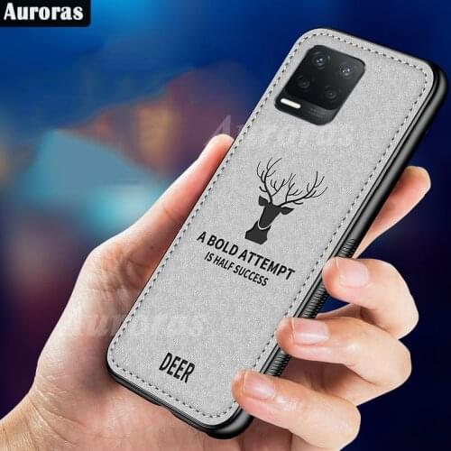 Auroras Case For Realme 8 Pro Luxuy Brand Cloth Texture Deer Soft Cloth Case For Realme 8 5G Back Cover Narzo 30 5G